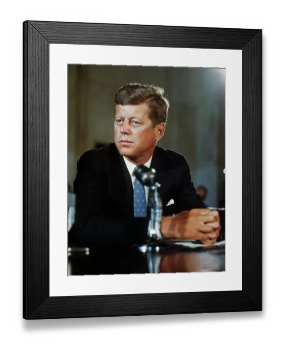 Framed Print : President John F. Kennedy on First Day in Office Framed Print : President John F. Kennedy on First Day in Office