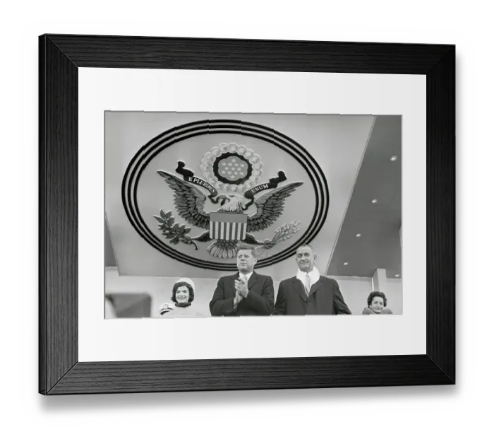 Framed Print : John Kennedy Applauding at Parade Framed Print : John Kennedy Applauding at Parade