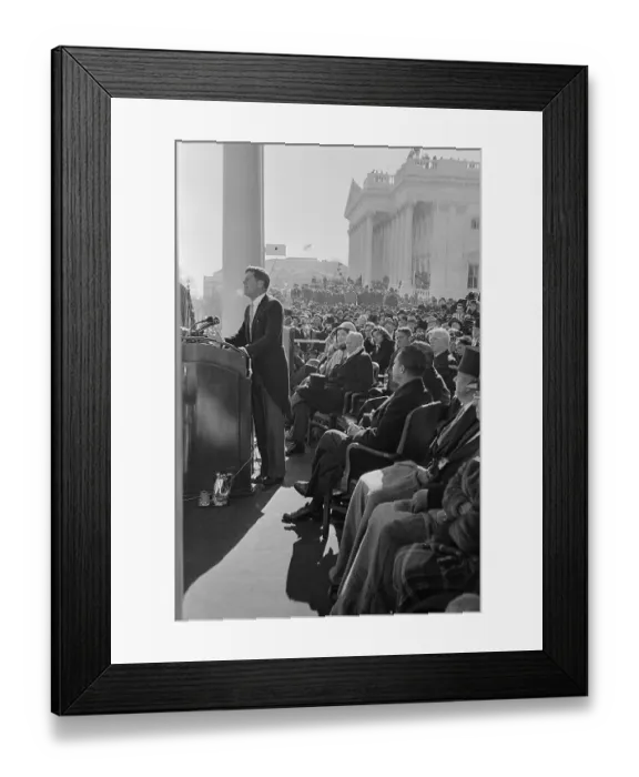 Framed Print : President Kennedy Giving Inaugural Address Framed Print : President Kennedy Giving Inaugural Address