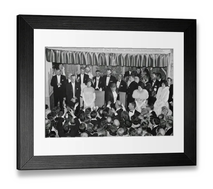Framed Print : John Kennedy Greeting Guests Framed Print : John Kennedy Greeting Guests