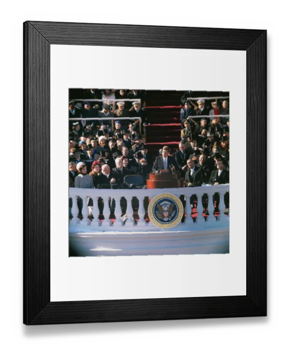 Framed Print : President John F. Kennedy Makes Inauguration Speech Framed Print : President John F. Kennedy Makes Inauguration Speech