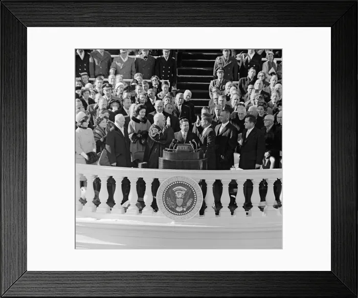 Framed Print : John F. Kennedy Taking Oath Framed Print : John F. Kennedy Taking Oath