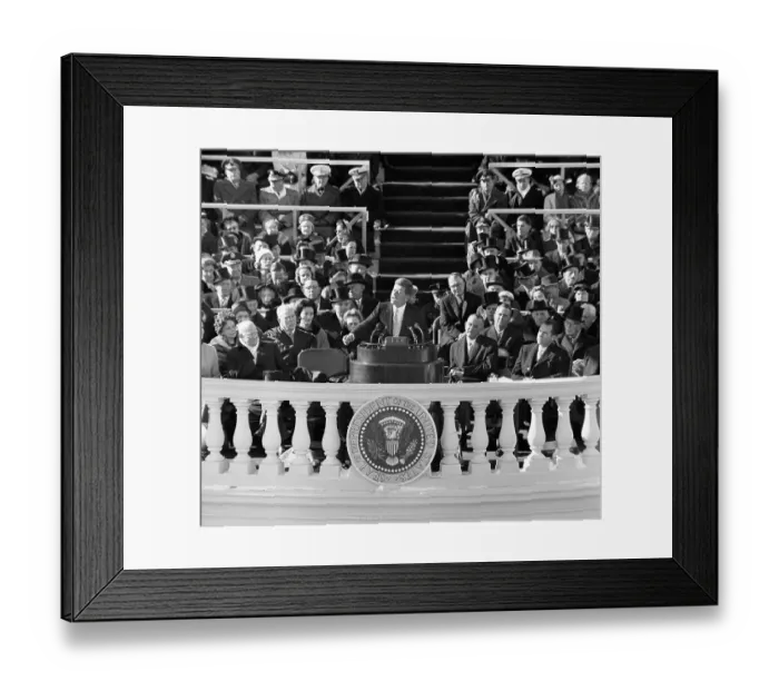 Framed Print : President John F. Kennedy Makes Inauguration Speech Framed Print : President John F. Kennedy Makes Inauguration Speech