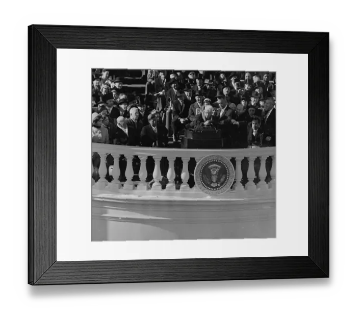 Framed Print : R Frost Speaking / Johnson Up To Help Him Framed Print : R Frost Speaking / Johnson Up To Help Him