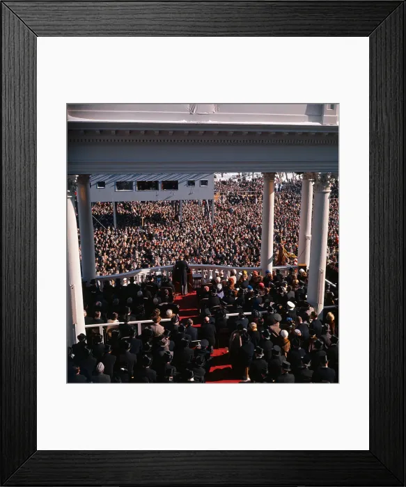 Framed Print : President John F. Kennedy Giving Inaugural Speech Framed Print : President John F. Kennedy Giving Inaugural Speech