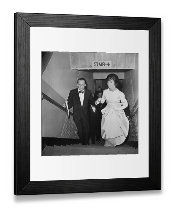 Framed Print : Sinatra Leads Mrs. Kennedy Up Stairs Framed Print : Sinatra Leads Mrs. Kennedy Up Stairs