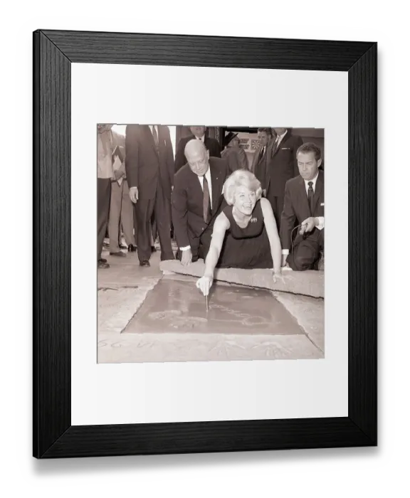 Framed Print : Doris Day Presses Hands into Concrete Framed Print : Doris Day Presses Hands into Concrete