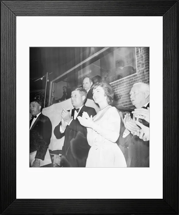 Framed Print : President John F. Kennedy and Wife Jackie Applauding Framed Print : President John F. Kennedy and Wife Jackie Applauding