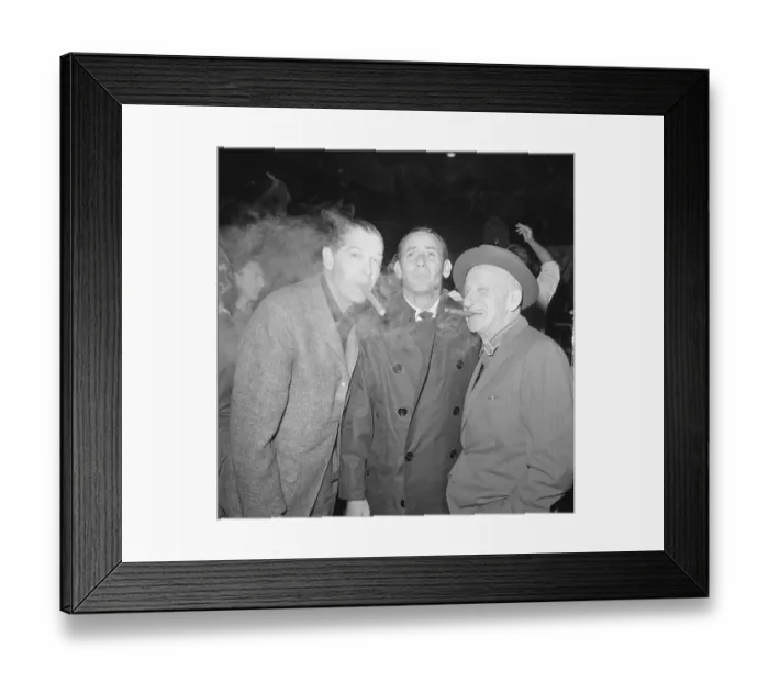 Framed Print : Bishop, Durante, and Berle Smoke Cigars Framed Print : Bishop, Durante, and Berle Smoke Cigars