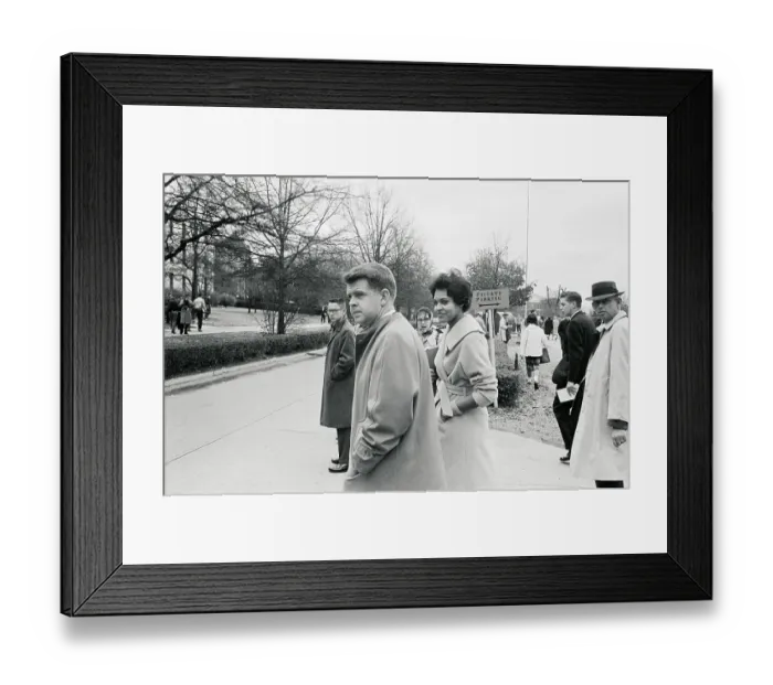 Framed Print : Charlayne Hunter Returning to School Framed Print : Charlayne Hunter Returning to School