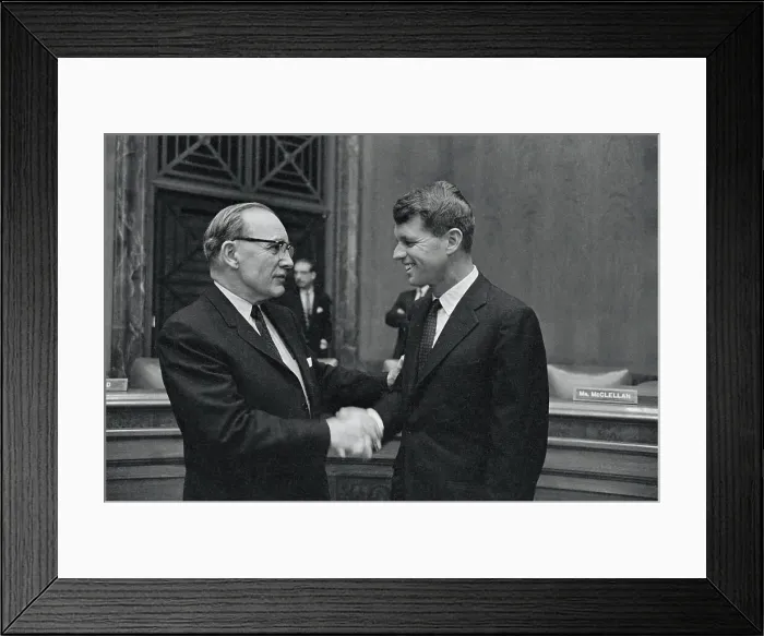 Framed Print : Robert F. Kennedy Shaking Hands With John McClellan Framed Print : Robert F. Kennedy Shaking Hands With John McClellan