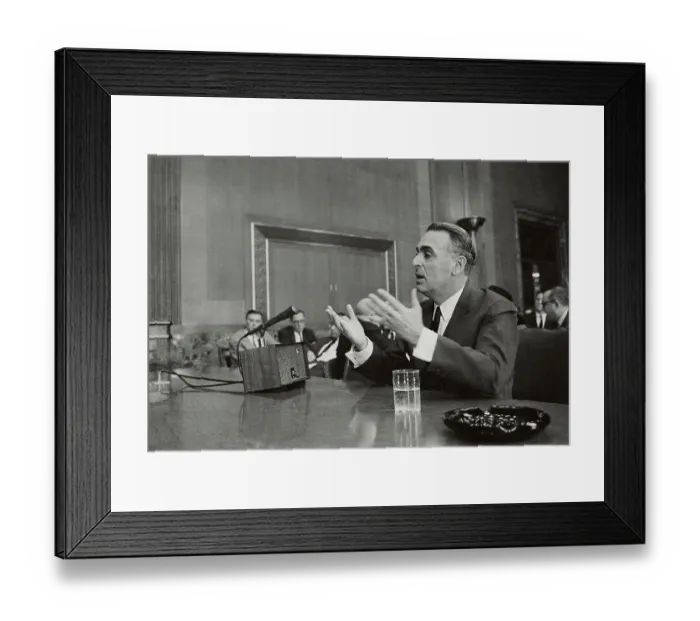 Framed Print : Abraham A. Ribicoff Using His Hands to Express His Thoughts Framed Print : Abraham A. Ribicoff Using His Hands to Express His Thoughts