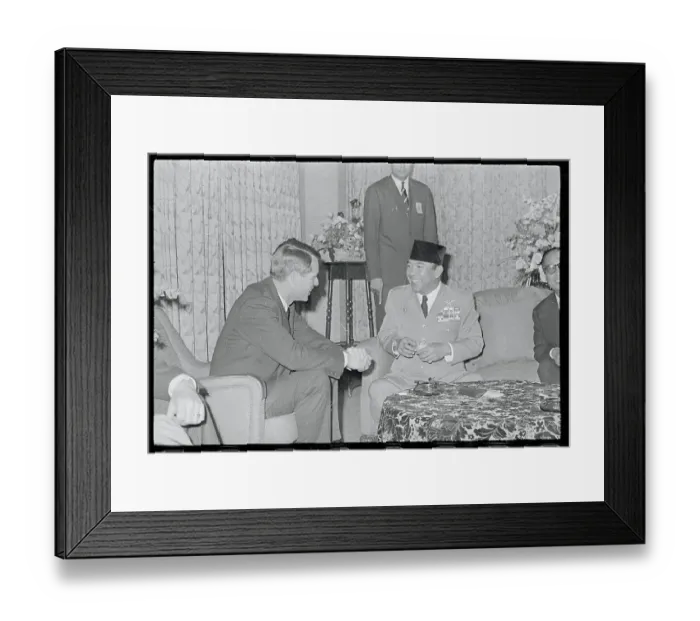 Framed Print : Robert F. Kennedy Talking With Achmed Sukarno