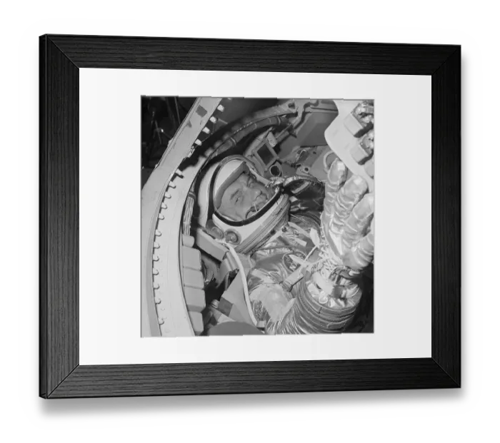 Framed Print : John Glenn in Training Capsule Framed Print : John Glenn in Training Capsule