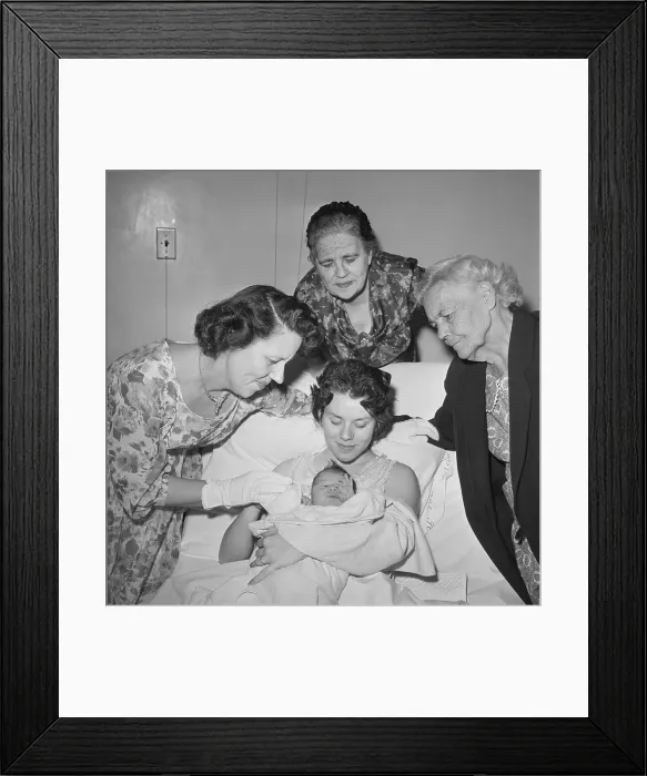Framed Print : Five Generations with Newborn Framed Print : Five Generations with Newborn