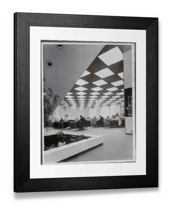 Framed Print : Checkered Ceiling at Prudential Life Insurance Office Framed Print : Checkered Ceiling at Prudential Life Insurance Office