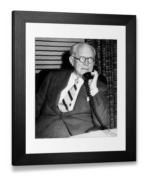 Framed Print : Portrait of Joseph P Kennedy Talking on Telephone Framed Print : Portrait of Joseph P Kennedy Talking on Telephone