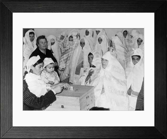 Framed Print : Group of Moslem Women Casting Ballots Framed Print : Group of Moslem Women Casting Ballots