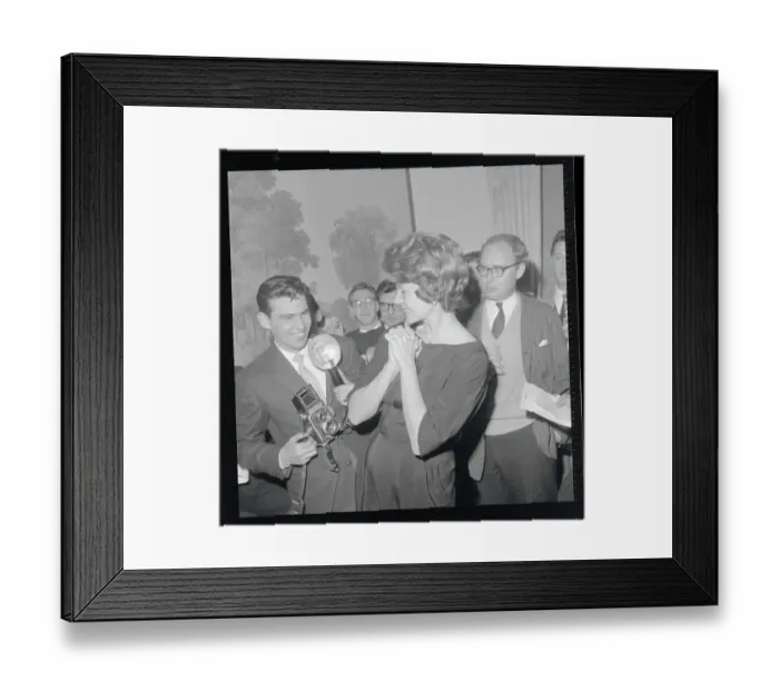 Framed Print : Rita Hayworth Speaking to Reporters Framed Print : Rita Hayworth Speaking to Reporters