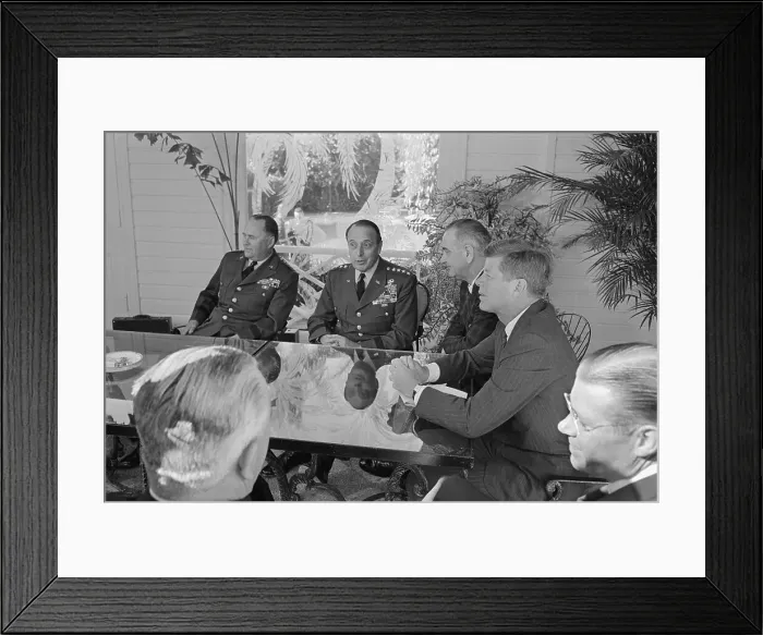 Framed Print : President Kennedy and Defense Chiefs Framed Print : President Kennedy and Defense Chiefs