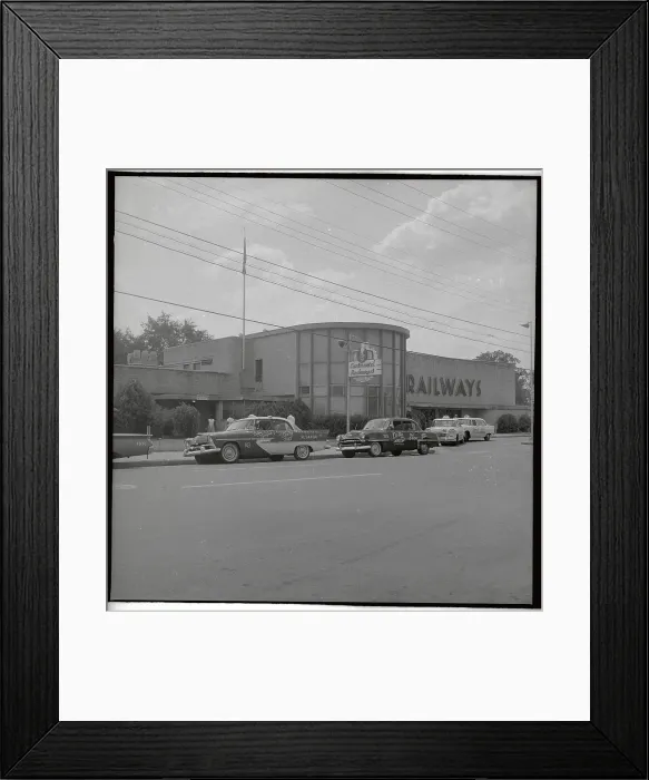 Framed Print : Taxis Sitting Outside Bus Station Framed Print : Taxis Sitting Outside Bus Station