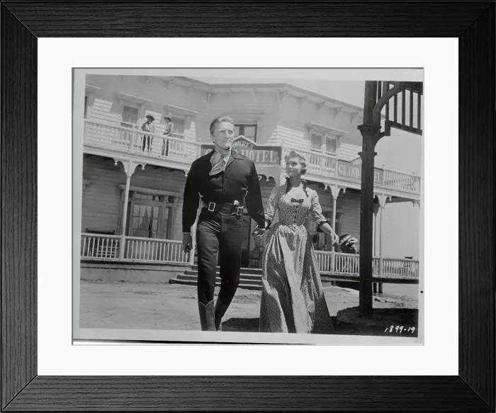 Framed Print : Kirk Douglas and Carol Lynley Walking Across Western Set Framed Print : Kirk Douglas and Carol Lynley Walking Across Western Set