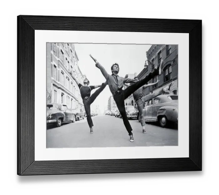Framed Print : George Chakiris and Dancers Performing in Street