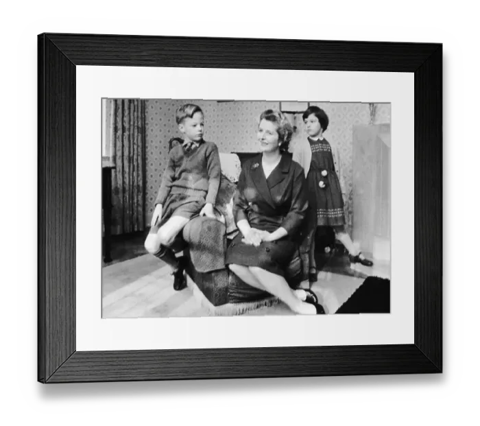 Framed Print : Margaret Thatcher With Her Children
