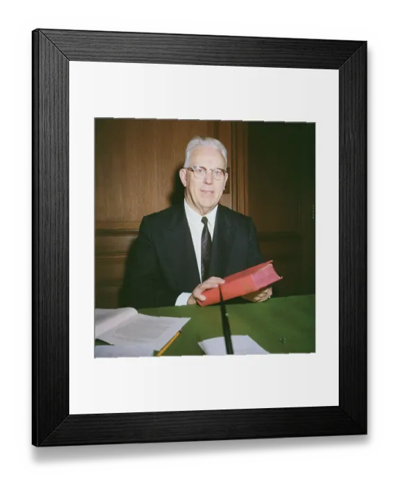 Framed Print : Chief Justice Earl Warren at His Desk Framed Print : Chief Justice Earl Warren at His Desk