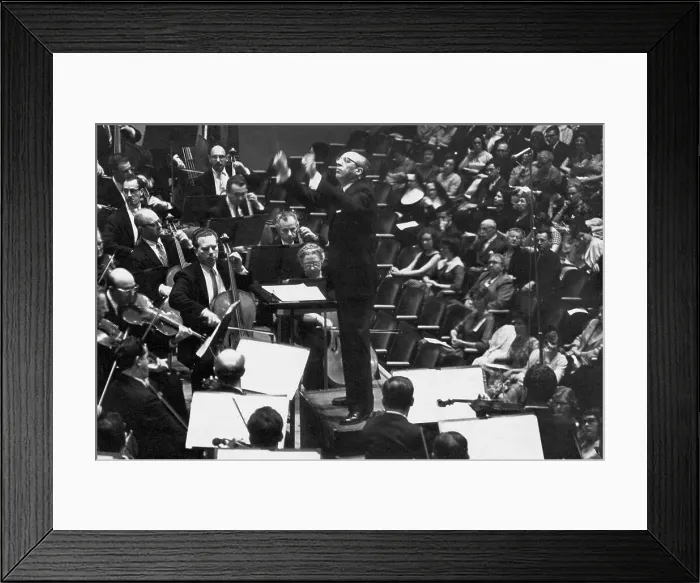 Framed Print : Aaron Copland Conducting Orchestra Framed Print : Aaron Copland Conducting Orchestra