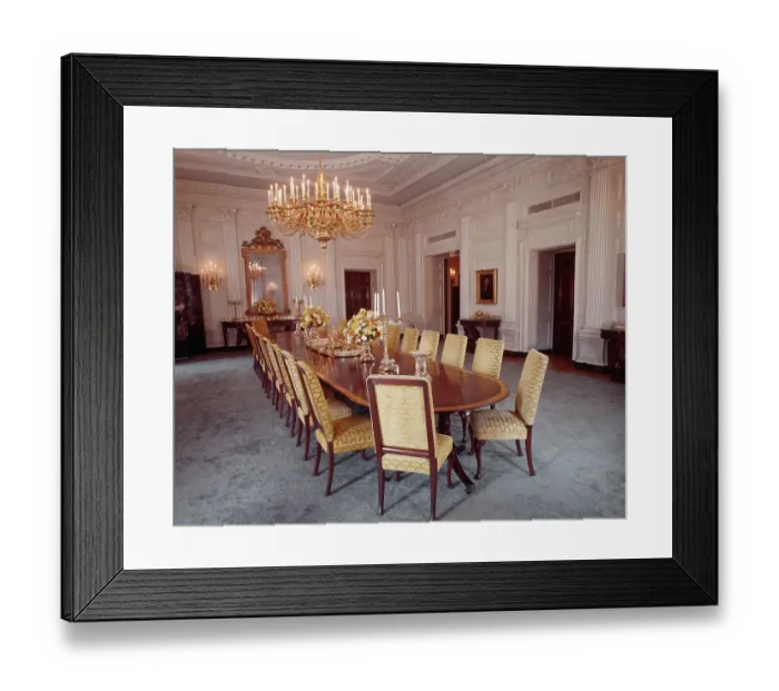Framed Print : White House State Dining Room Framed Print : White House State Dining Room
