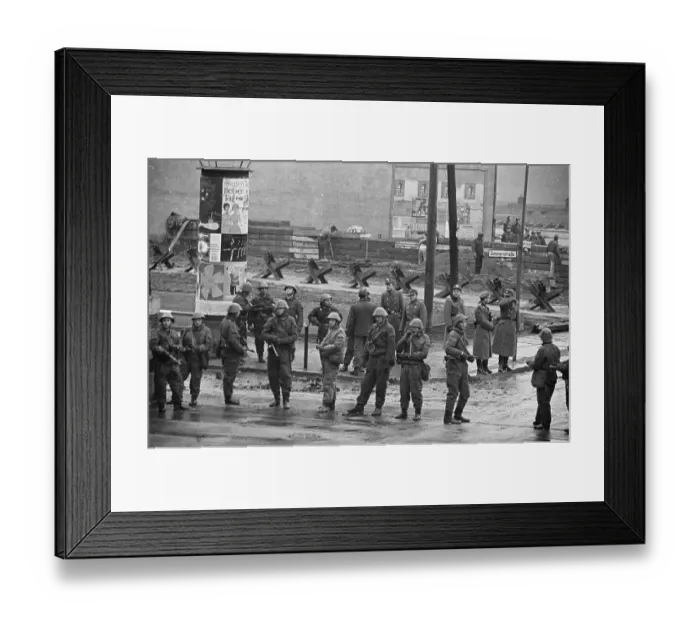 Framed Print : German Soldiers Standing at Border Line
