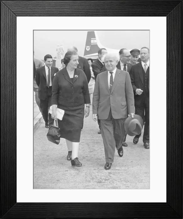 Framed Print : Gold Meir Walking with David Ben-Gurion Framed Print : Gold Meir Walking with David Ben-Gurion
