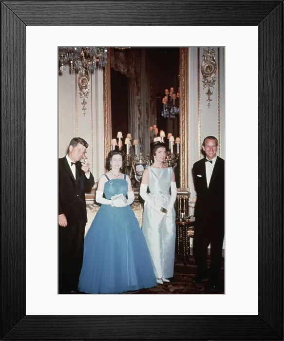 Framed Print : John F. Kennedy and Queen Elizabeth II Framed Print : John F. Kennedy and Queen Elizabeth II