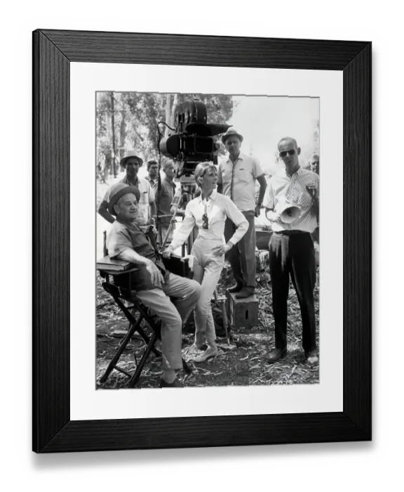 Framed Print : William Wyler and Audrey Hepburn on Film Set Framed Print : William Wyler and Audrey Hepburn on Film Set