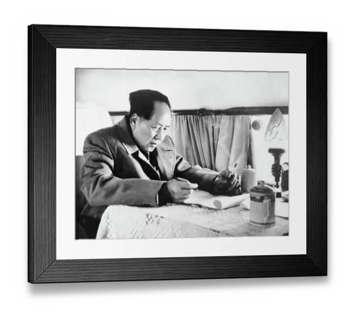 Framed Print : Mao Tse-Tung Working On Airplane Framed Print : Mao Tse-Tung Working On Airplane
