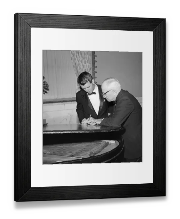 Framed Print : Harry Truman Signing an Autograph Framed Print : Harry Truman Signing an Autograph