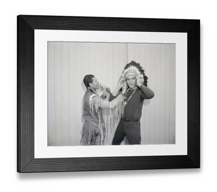 Framed Print : Elvis Presley in War Bonnet