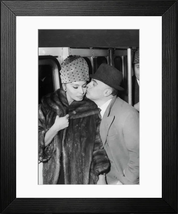 Framed Print : Sophia Loren and Husband at Premiere