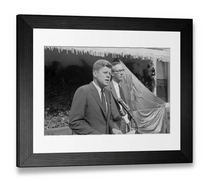 Framed Print : President-elect Kennedy with Walter Heller Framed Print : President-elect Kennedy with Walter Heller