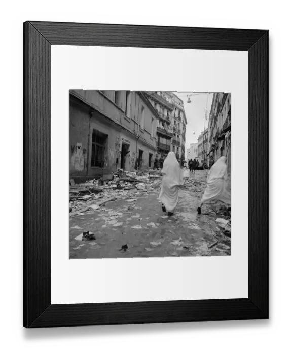 Framed Print : Moslem Women Walking Along Streets Framed Print : Moslem Women Walking Along Streets