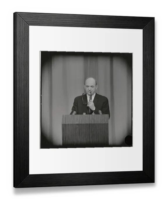 Framed Print : Dean Risk Speaking at Podium Framed Print : Dean Risk Speaking at Podium