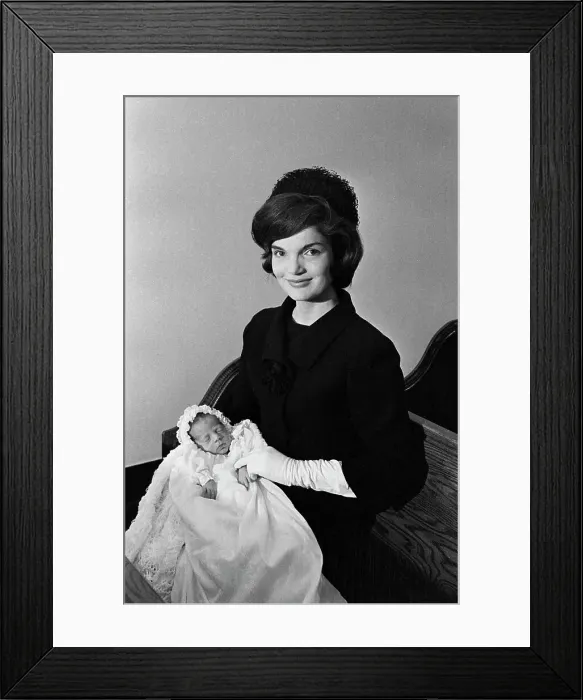 Framed Print : Jacqueline Kennedy Holding Her Newborn Son