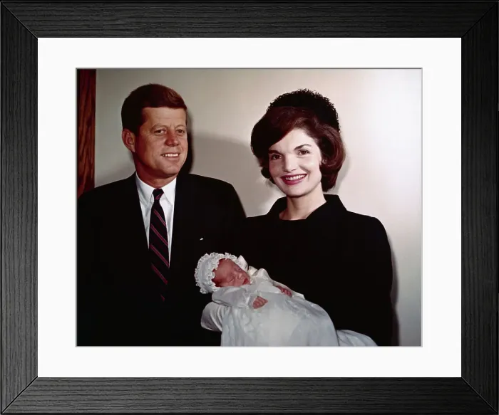 Framed Print : John F Kennedy with Jackie Holding Son John Jr Framed Print : John F Kennedy with Jackie Holding Son John Jr