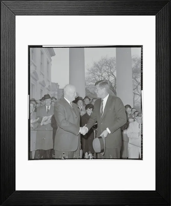 Framed Print : President-elect Kennedy with President Eisenhower Framed Print : President-elect Kennedy with President Eisenhower