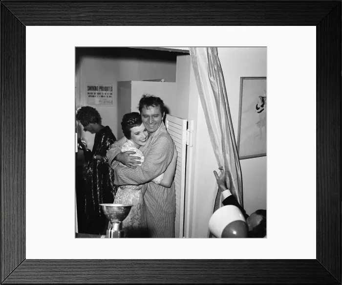 Framed Print : Richard Burton Hugging Julie Andrews Framed Print : Richard Burton Hugging Julie Andrews