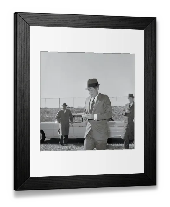 Framed Print : John F. Kennedy in a Fedora Framed Print : John F. Kennedy in a Fedora