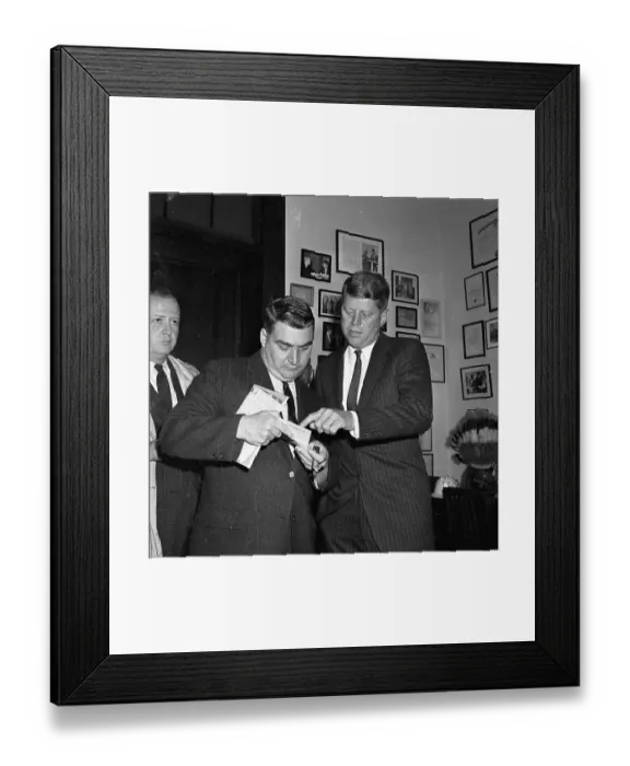 Framed Print : President Kennedy Conferring With Pierre Salinger Framed Print : President Kennedy Conferring With Pierre Salinger