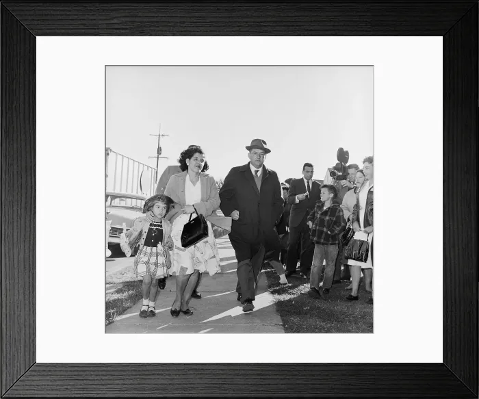 Framed Print : Mrs. Gabrielle Escorted by Detective Framed Print : Mrs. Gabrielle Escorted by Detective