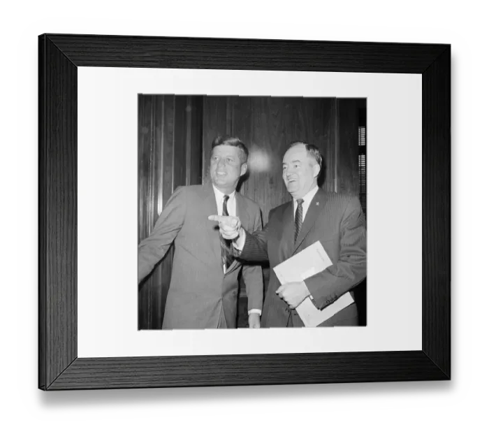 Framed Print : J. F. Kennedy and Hubert Humphrey Together Framed Print : J. F. Kennedy and Hubert Humphrey Together